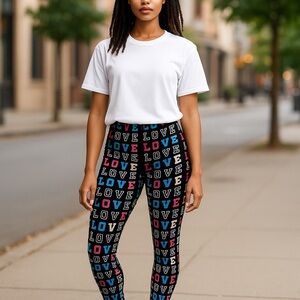 NoBo, No boundaries Love themed leggings size Medium